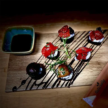 Fischer-Sushi Kreation in der 95Tage Buschenschank