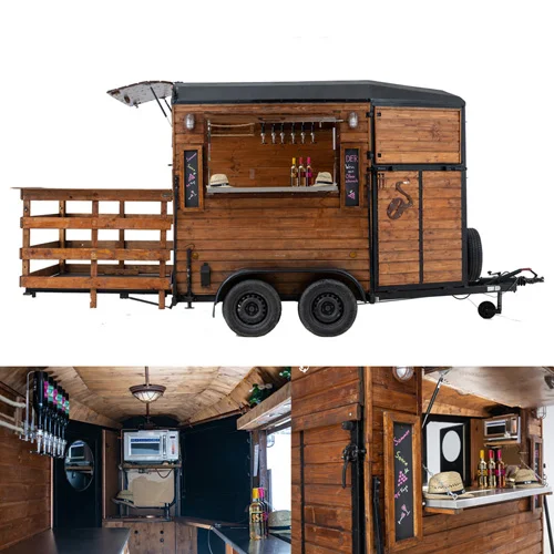 Innenansicht des mobilen Barwagens mit professioneller Ausstattung für Events